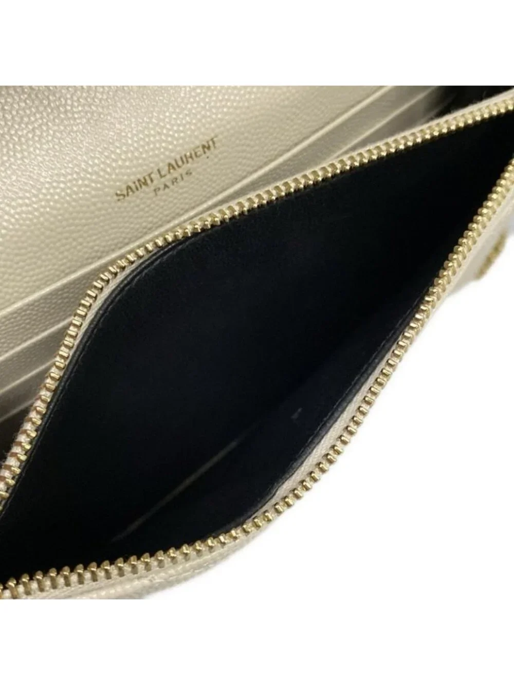 ★SOLD★ Saint Laurent Paris Wallet Cassandra Envelope Chain White Leather - Picture 5 of 13